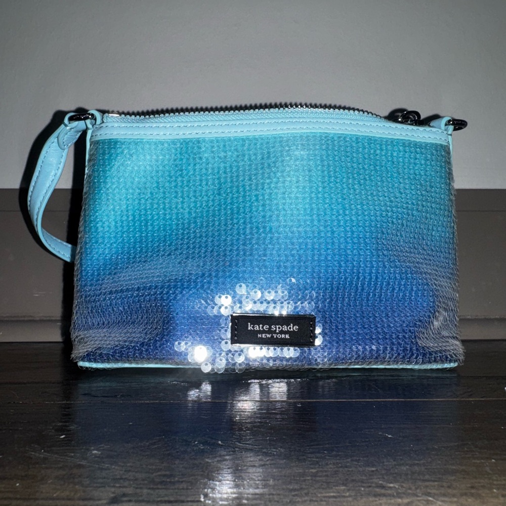 Kate Spade Blue Sequin Wristlet